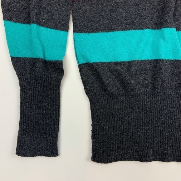 Kirra Sweater Womens Medium V Neck Long Sleeve Multicolor Stripes - Picture 4 of 6